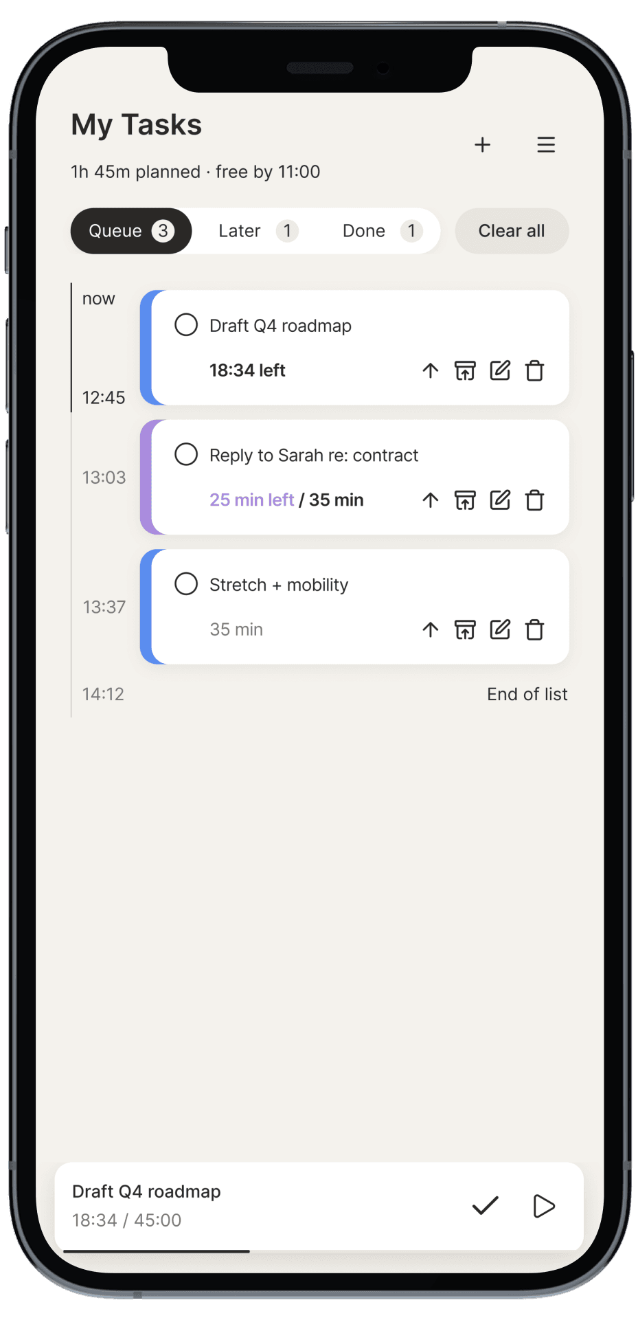 Tito Tasks Queue app on iPhone